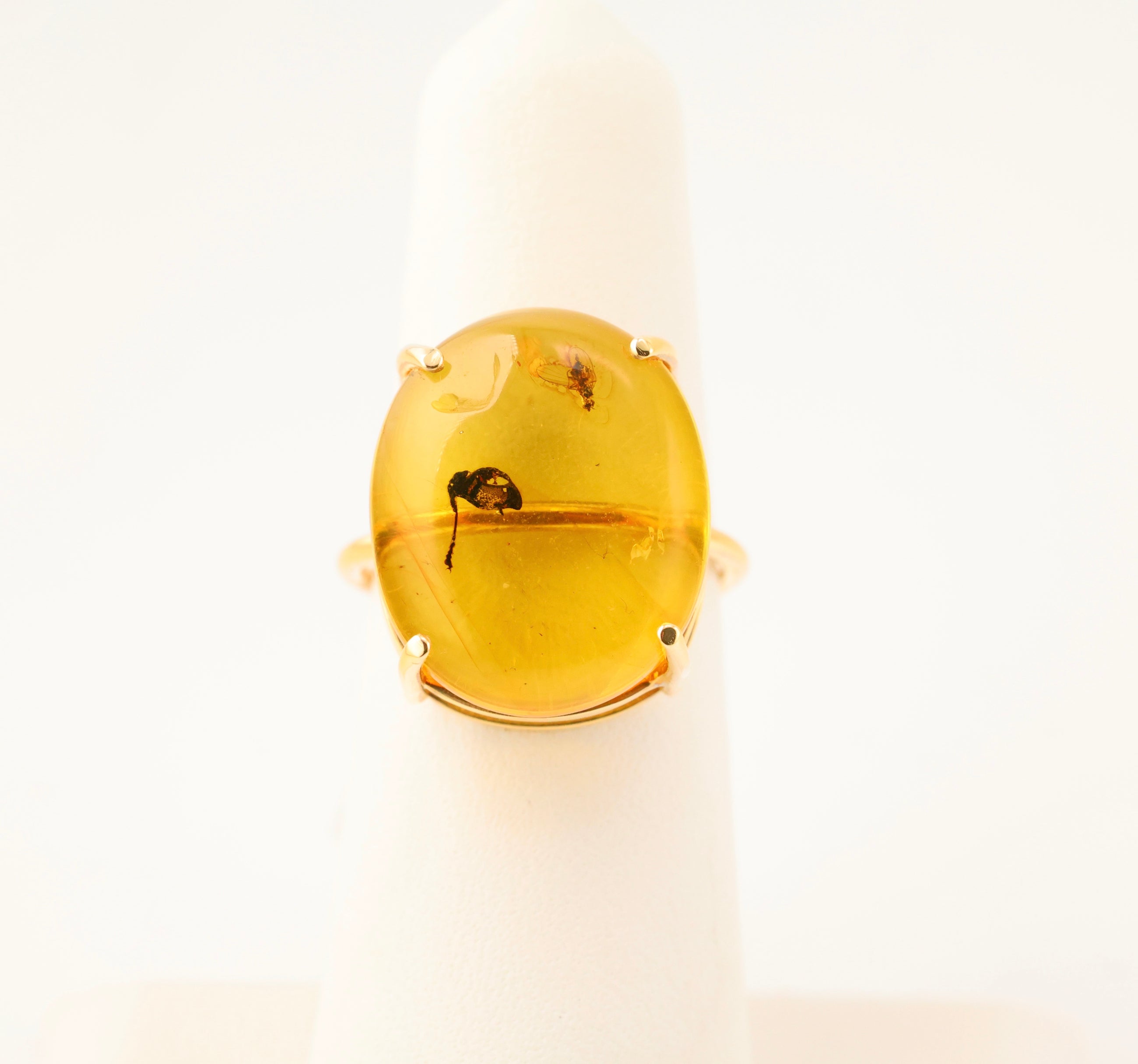 Amber Ring 14k Gold Large