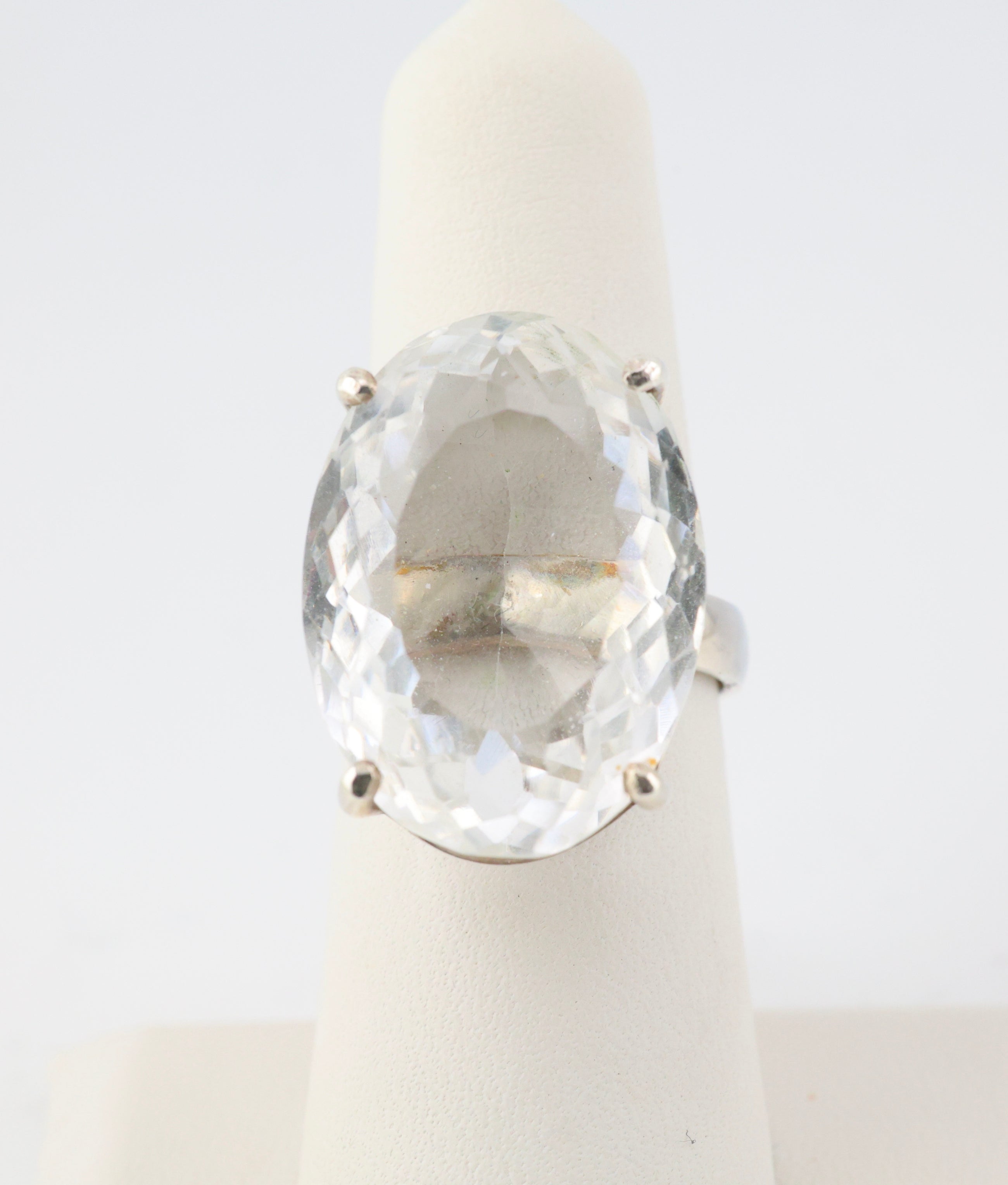 Clear Quartz Ring Oval Sterling Silver