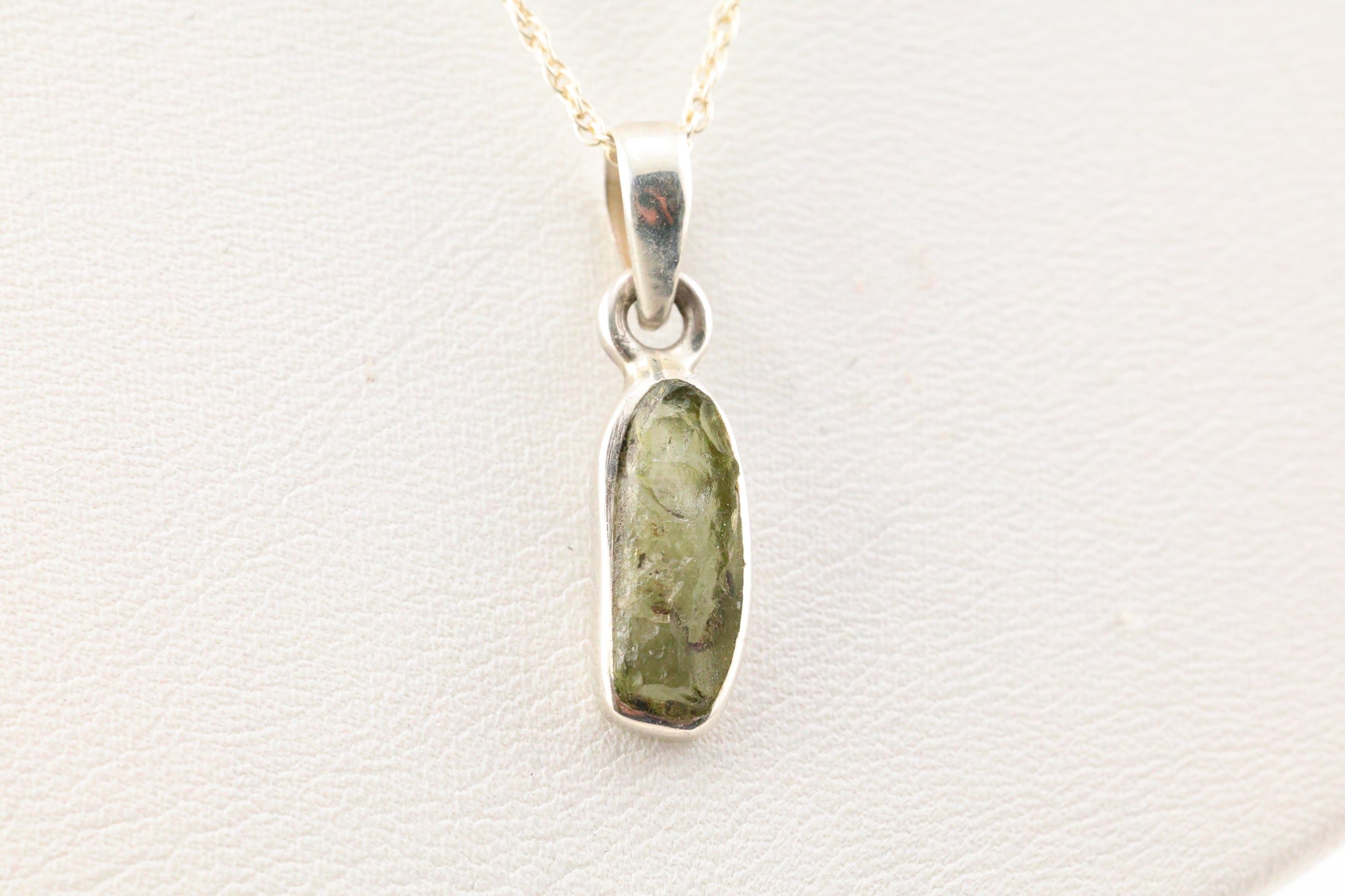 Moldavite Necklace Sterling Silver