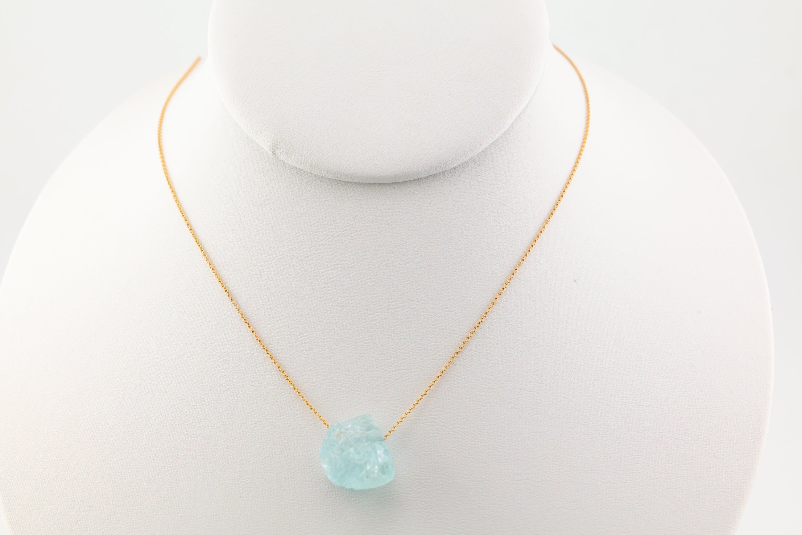 Aquamarine Necklace 14k Gold