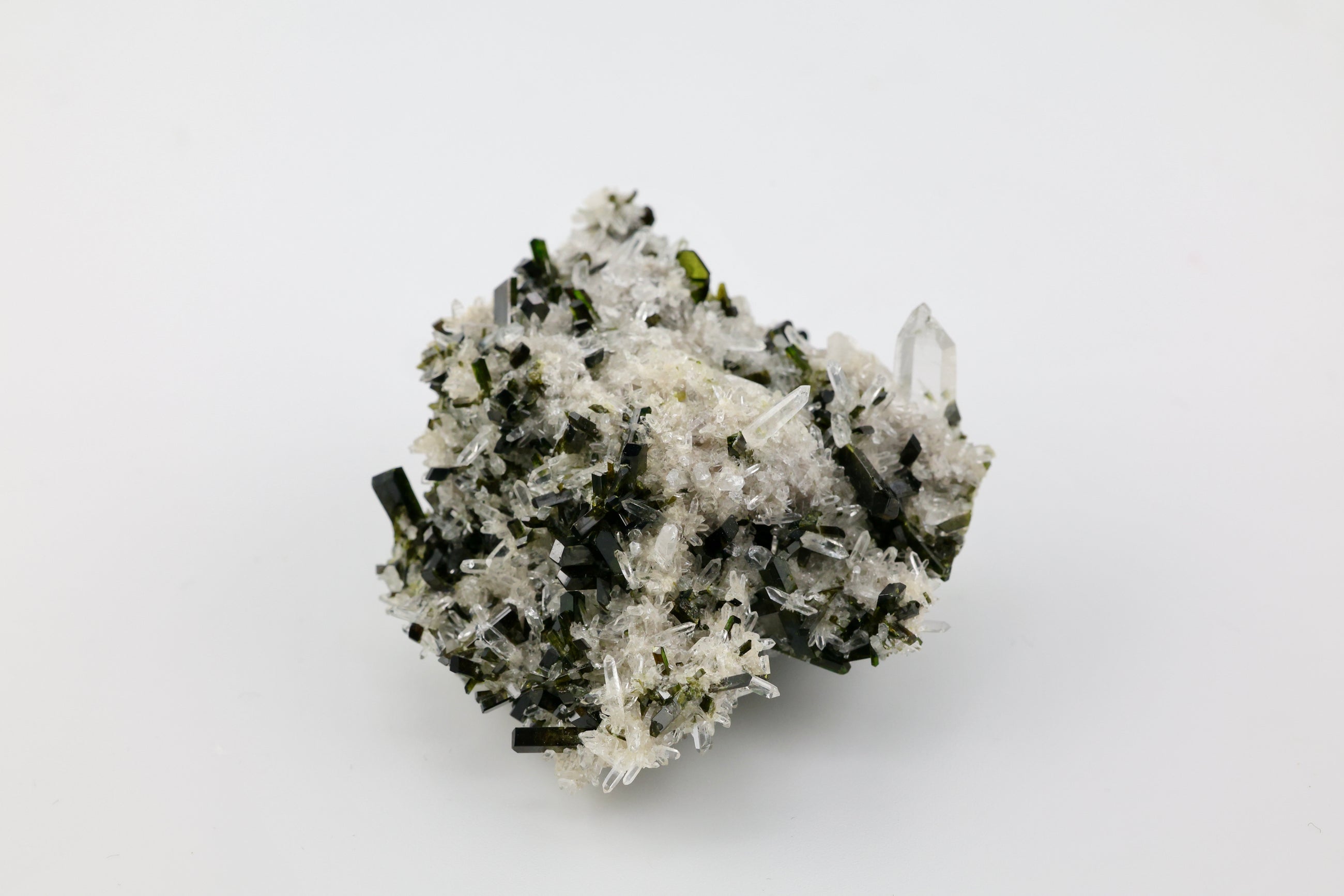 Green Tourmaline on Quartz Freeform Small
