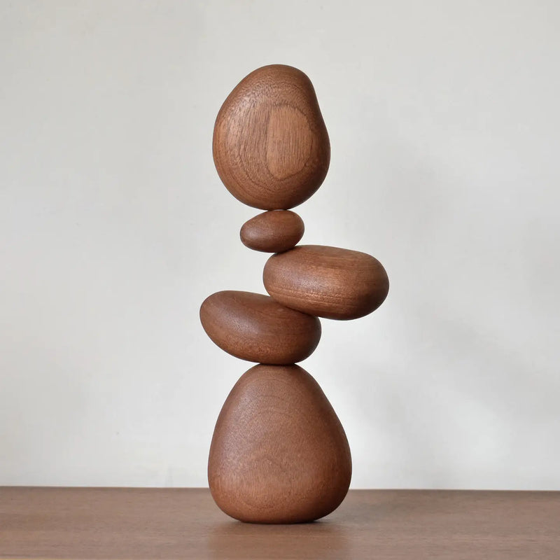 Sapele Wood Balance Stones - Zen Decor/Playful Toy/Art Gift