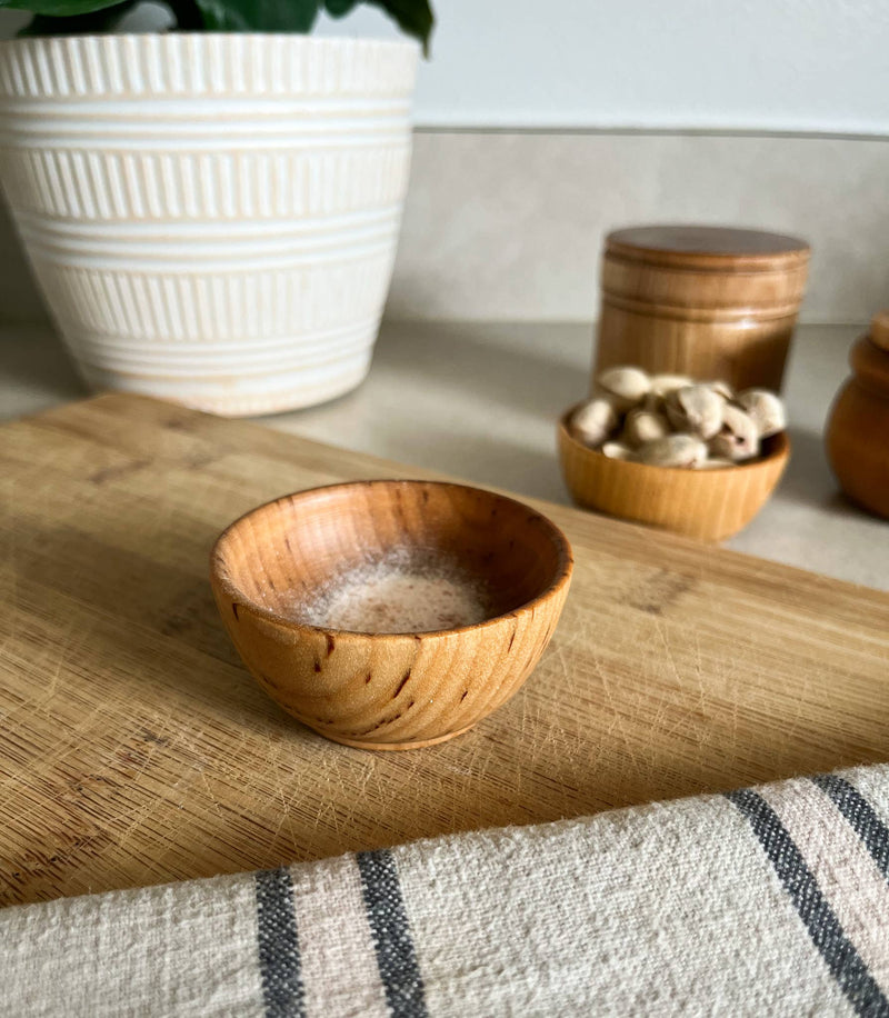 Wood Pinch Bowl/Wood Dipping Bowl/Ring Bowl/Small Wood Bowl: Mineral Oil & Beeswax