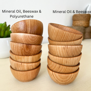 Wood Pinch Bowl/Wood Dipping Bowl/Ring Bowl/Small Wood Bowl: Mineral Oil & Beeswax