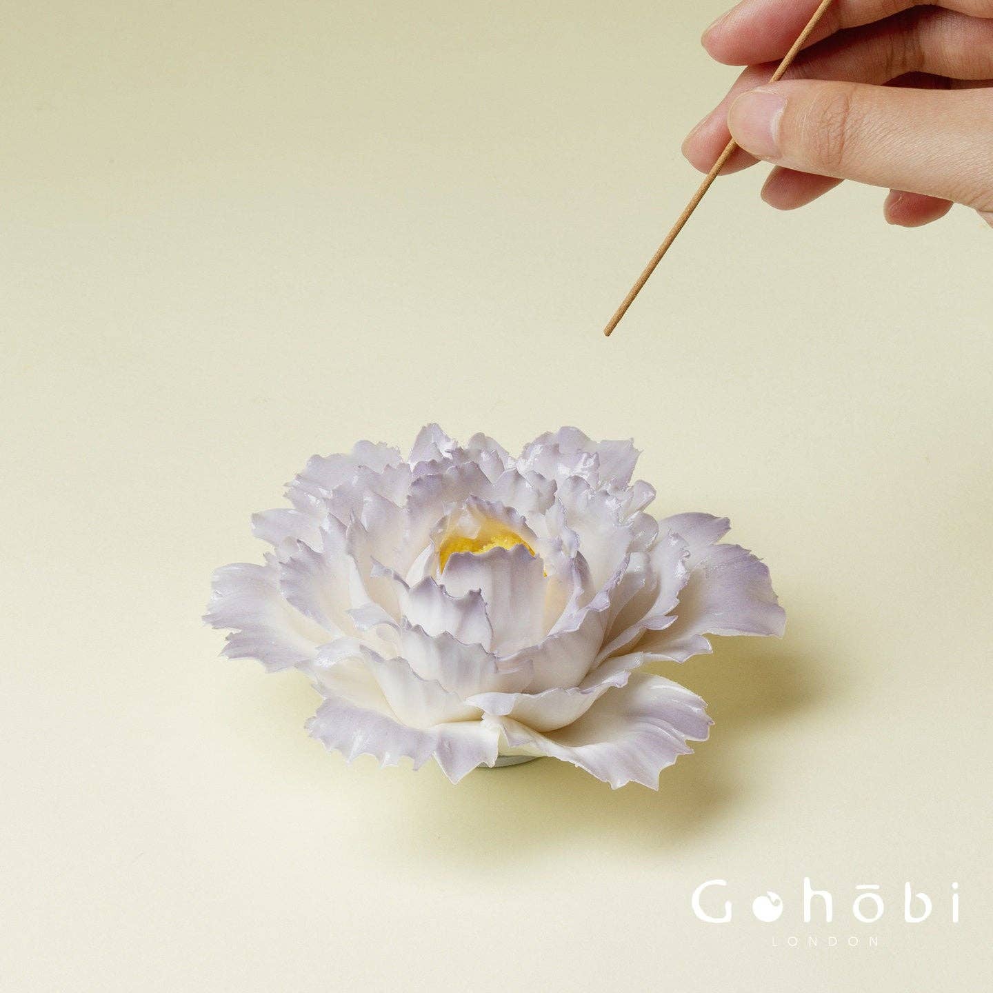 Gohobi Handmade Floral Incense Holder 007 - Purple Peony