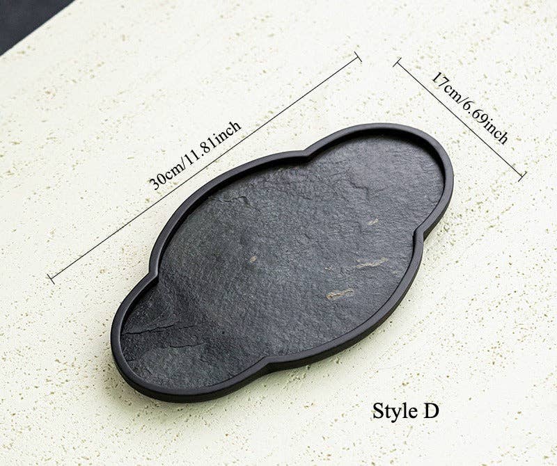 Gohobi Wabi-Sabi Stone Panel Tea Tray: Style E