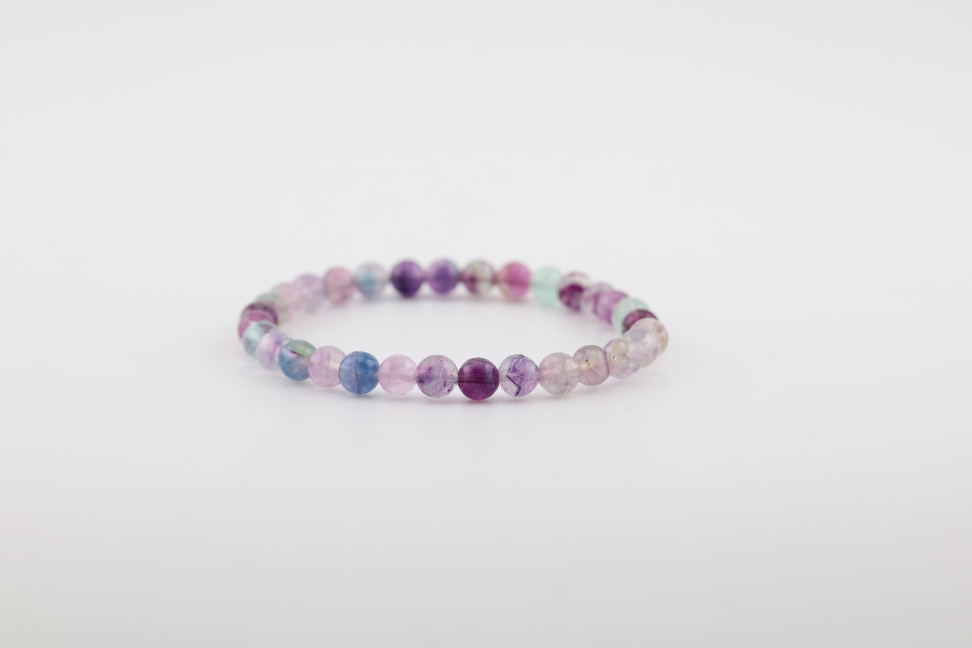 Rainbow Fluorite Bead Bracelet