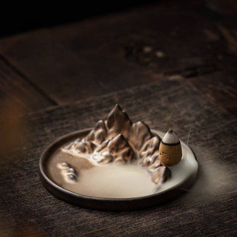 Gohobi Vintage Golden Mountain Incense Holder