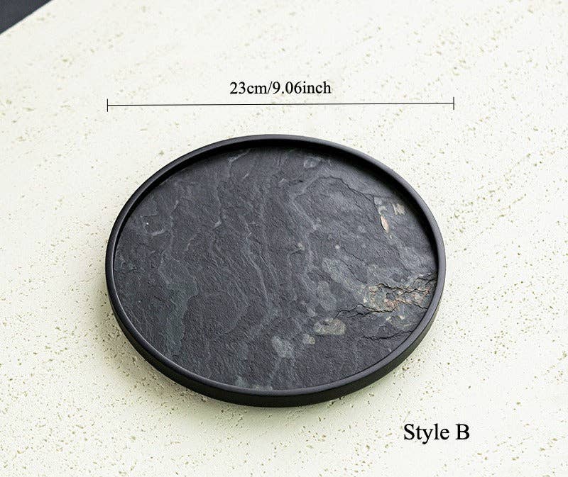 Gohobi Wabi-Sabi Stone Panel Tea Tray: Style G