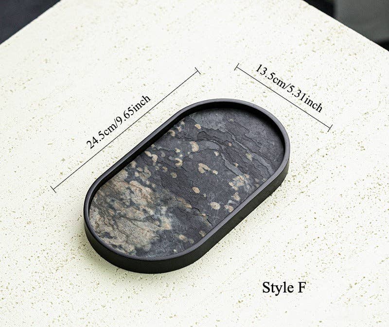 Gohobi Wabi-Sabi Stone Panel Tea Tray: Style B