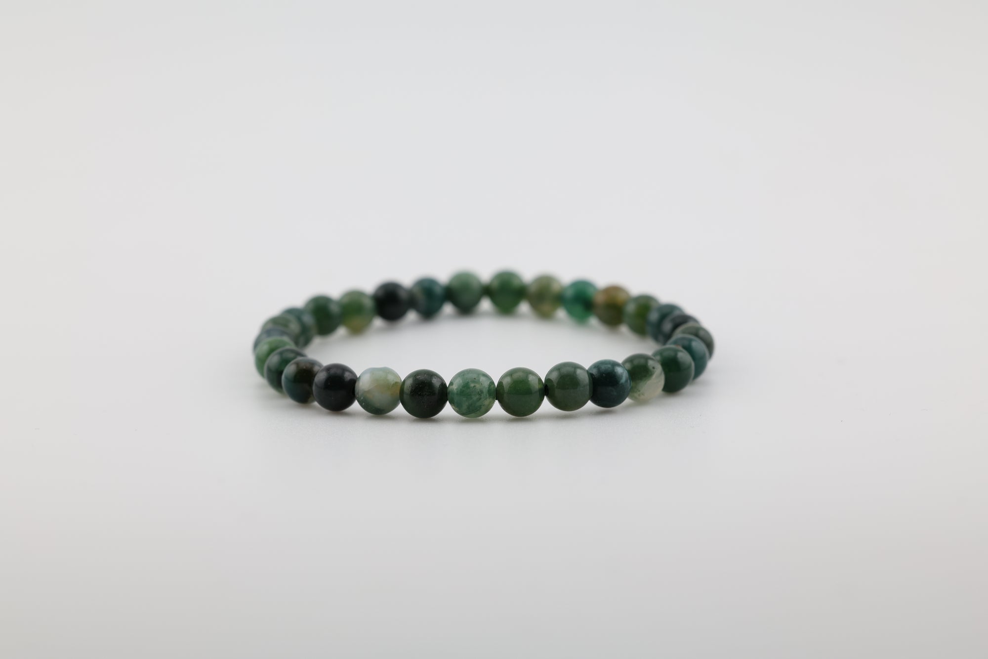 Tree Agate Bead Bracelet