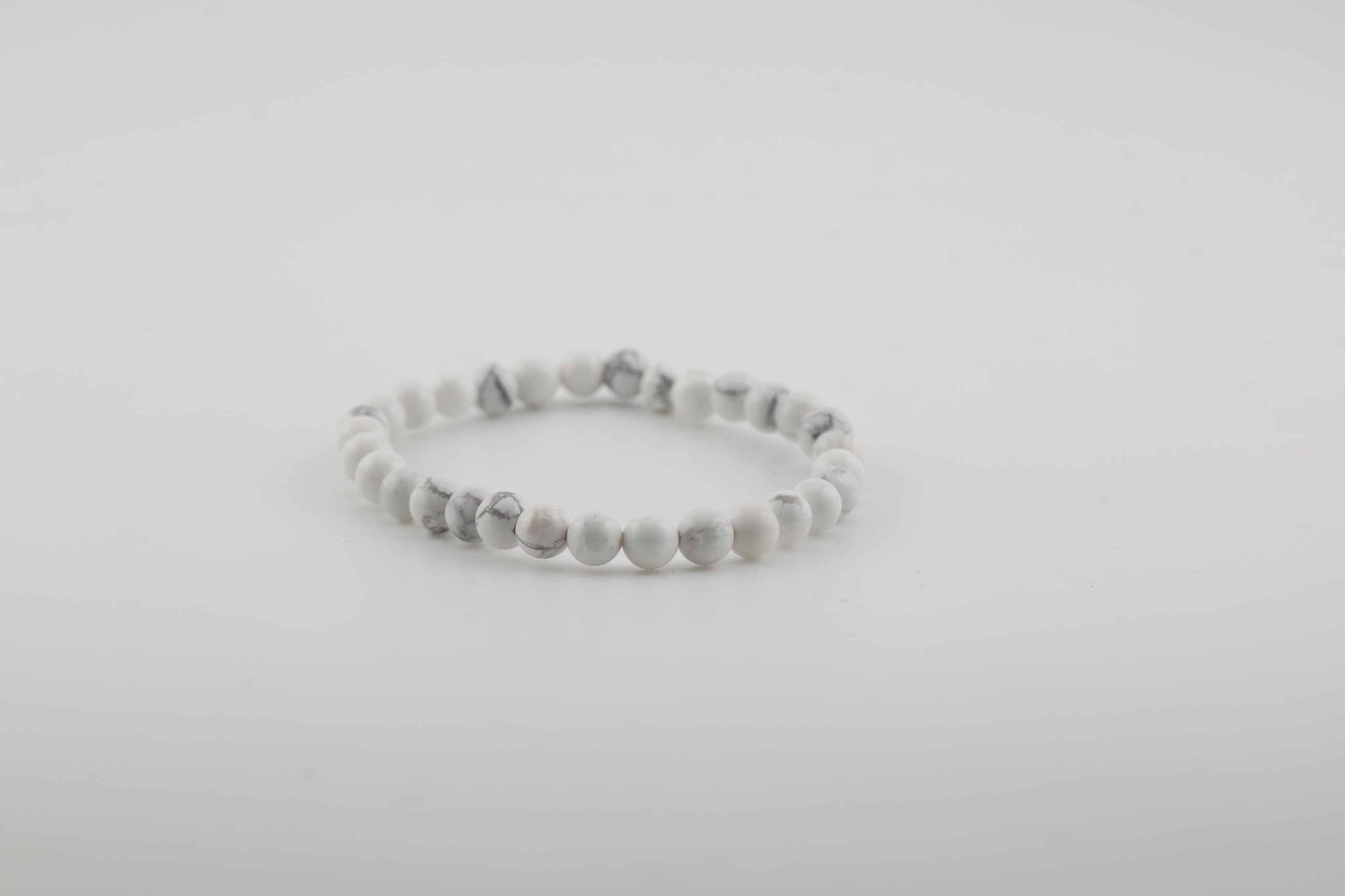 White Howlite Bead Bracelet