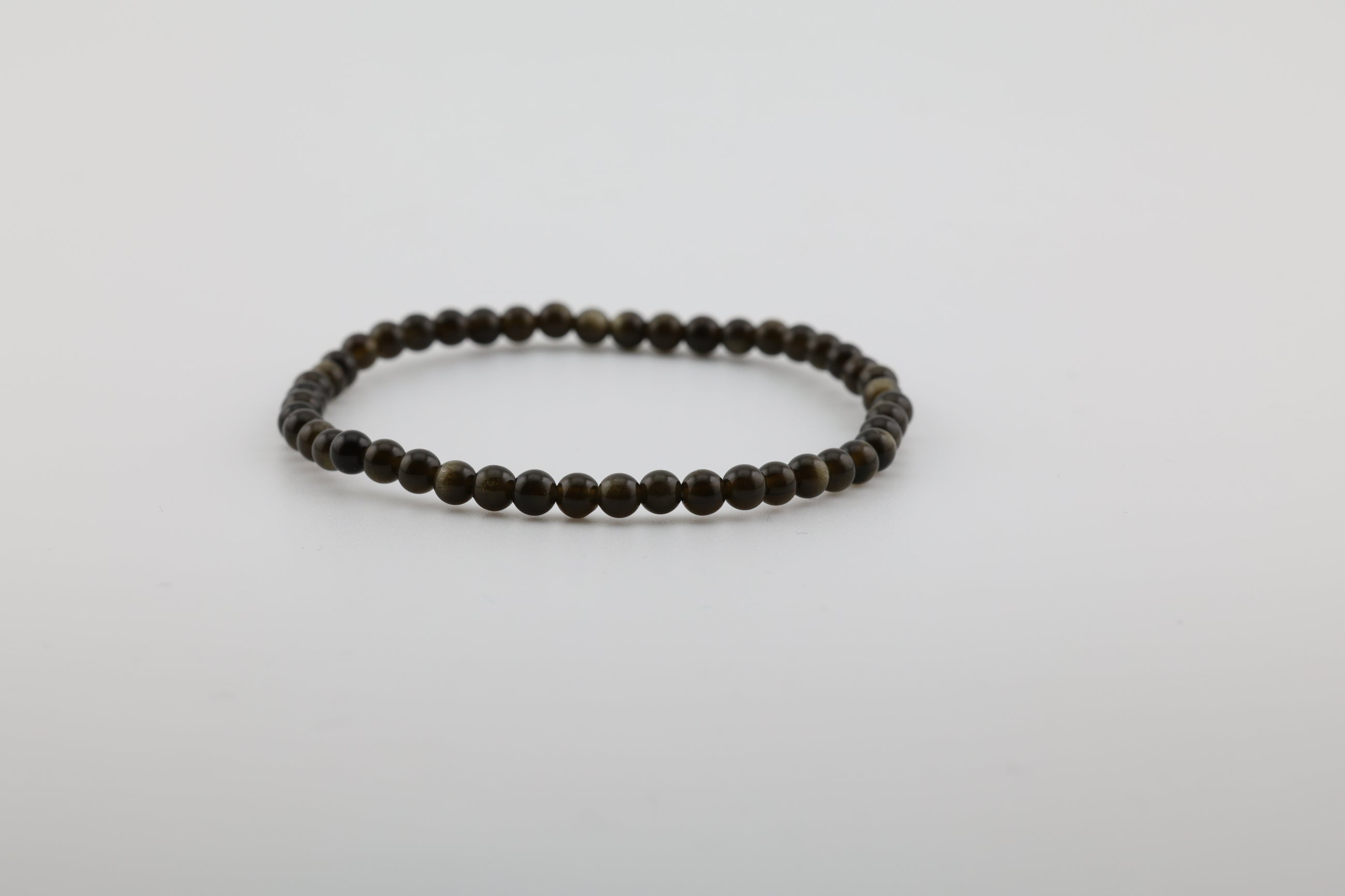 Golden Sheen Obsidian Bead Bracelet
