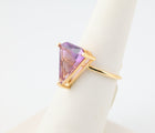 Amethyst Triangle Ring 14k Gold