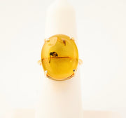 Amber Ring 14k Gold Large