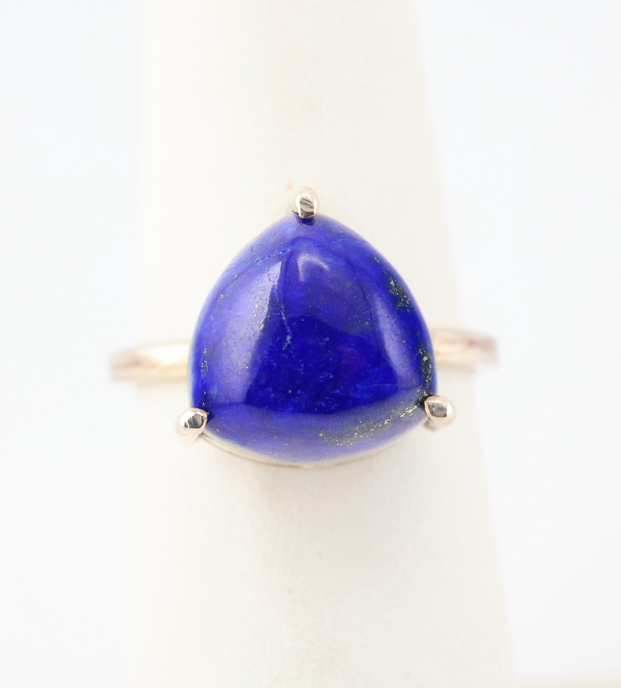 Lapis Lazuli Ring Sterling Silver Triangle