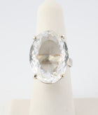 Clear Quartz Ring Oval Sterling Silver