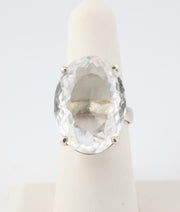 Clear Quartz Ring Oval Sterling Silver