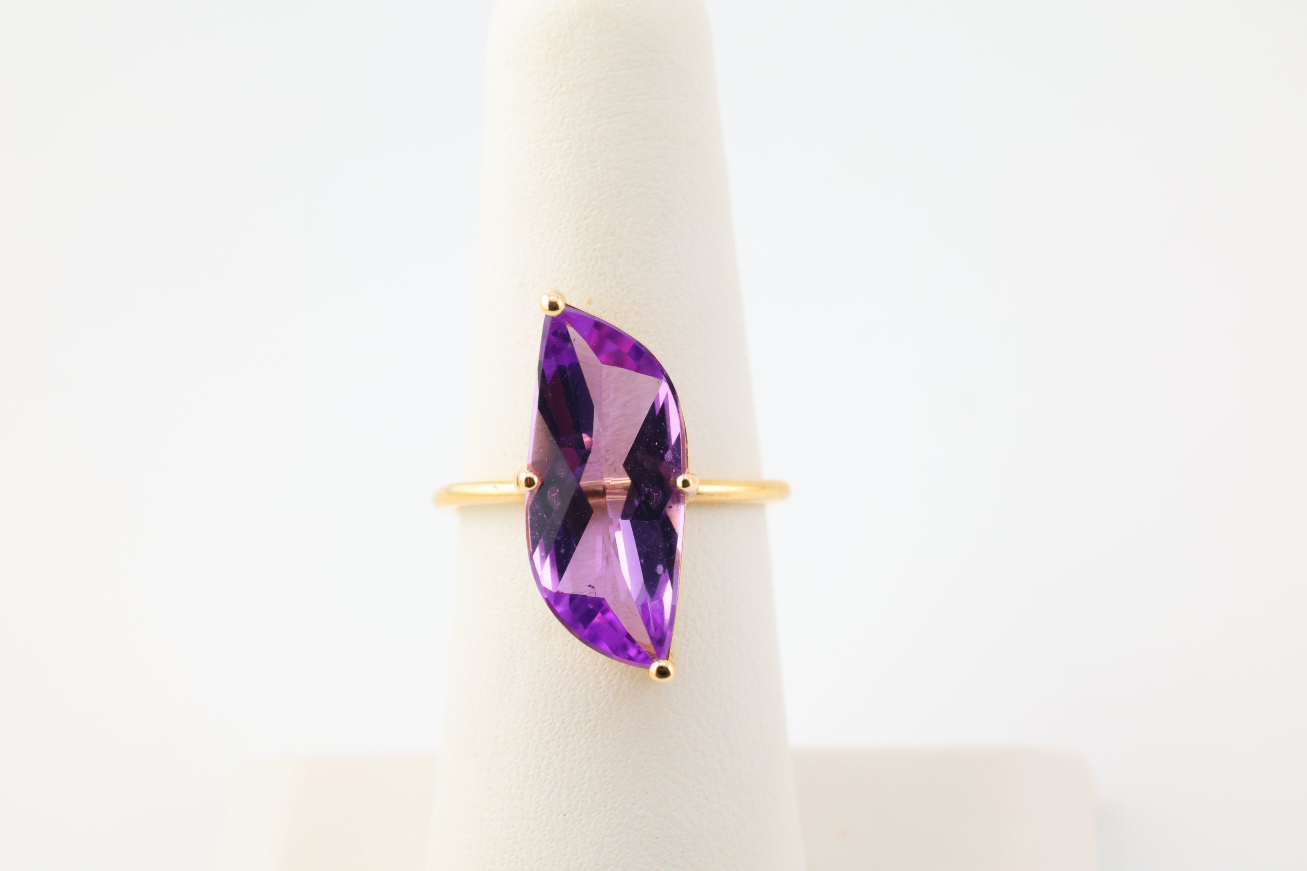 Amethyst Flame Ring 14k Gold