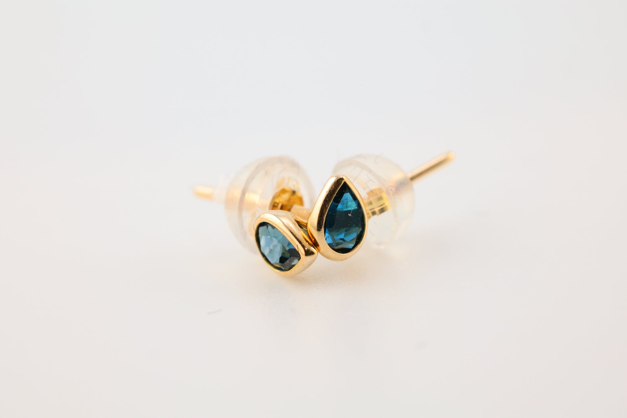 London Blue Topaz Earrings Teardrop 14k Gold