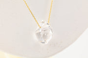 Small Herkimer Diamond Necklace on 14k Gold 16” Chain