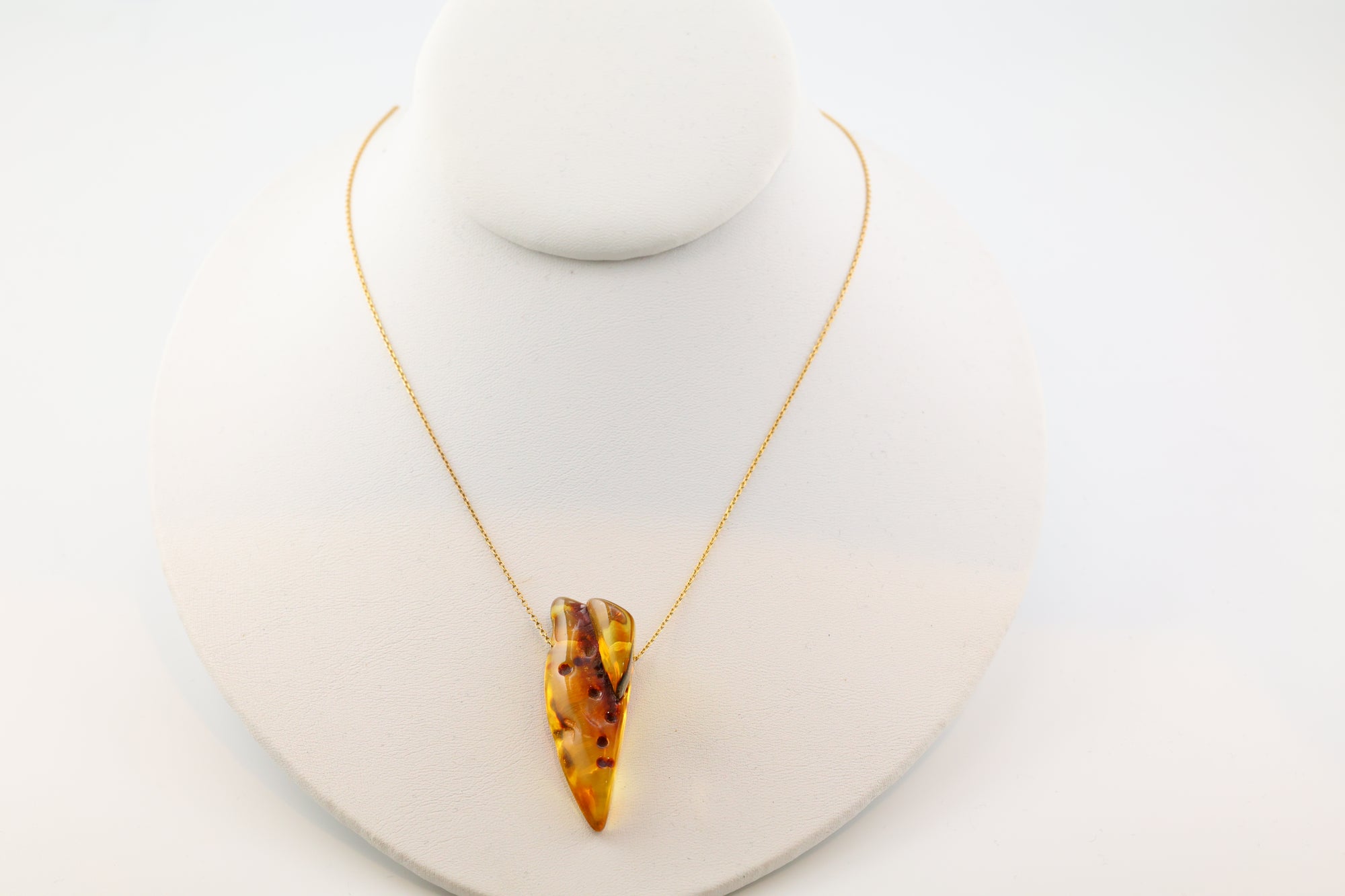 Amber Necklace on 14k Gold 16 inch