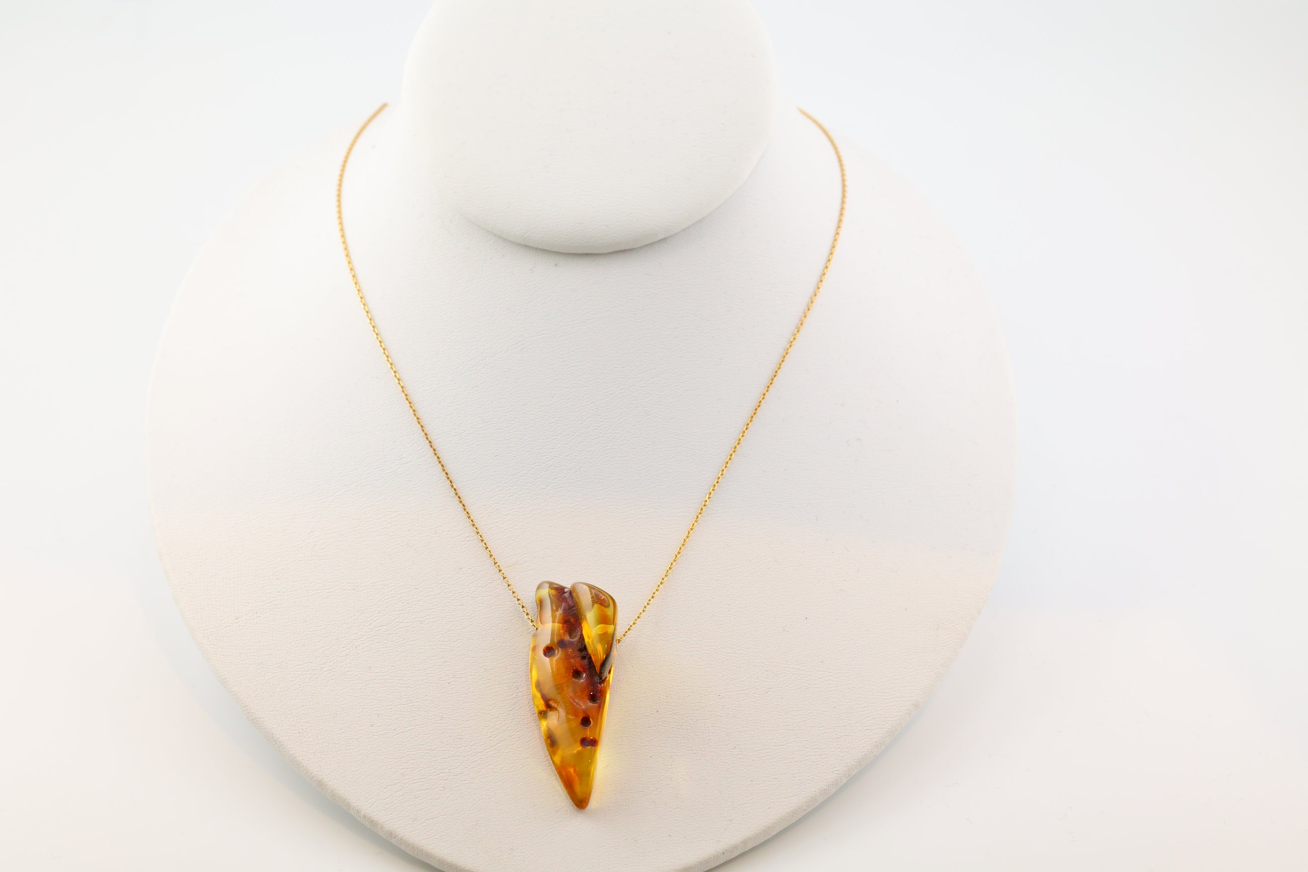 Amber Necklace on 14k Gold 16 inch