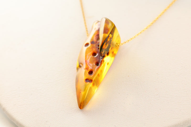 Amber Necklace on 14k Gold 16 inch
