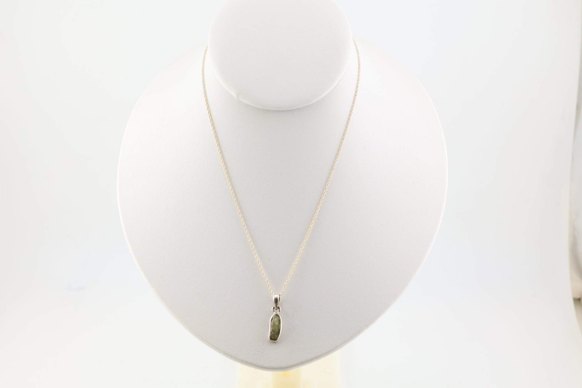 Moldavite Necklace Sterling Silver