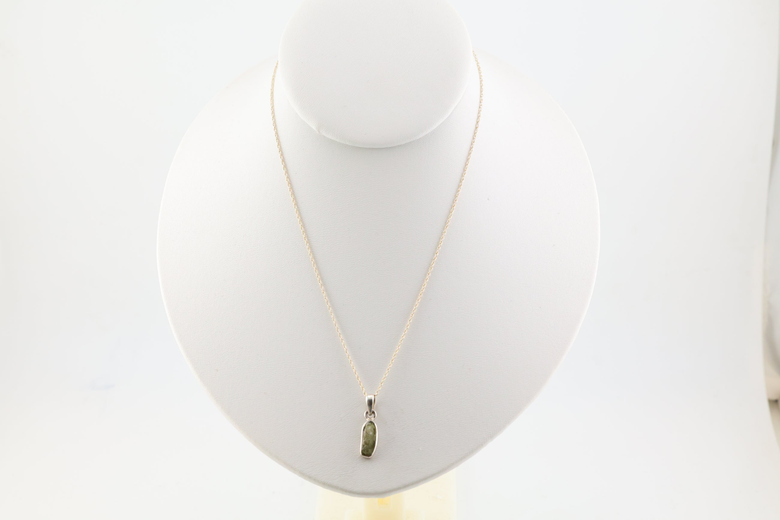 Moldavite Necklace Sterling Silver