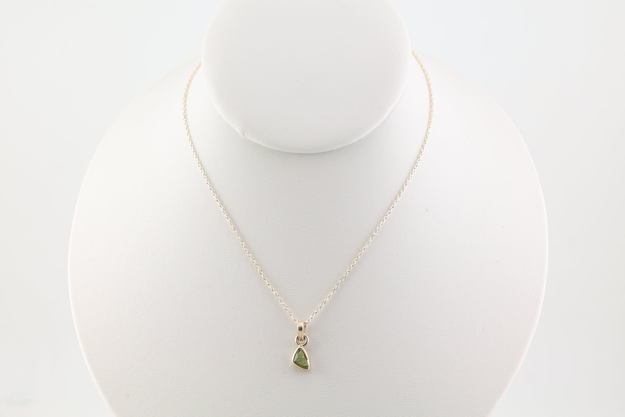 Moldavite Necklace Sterling Silver