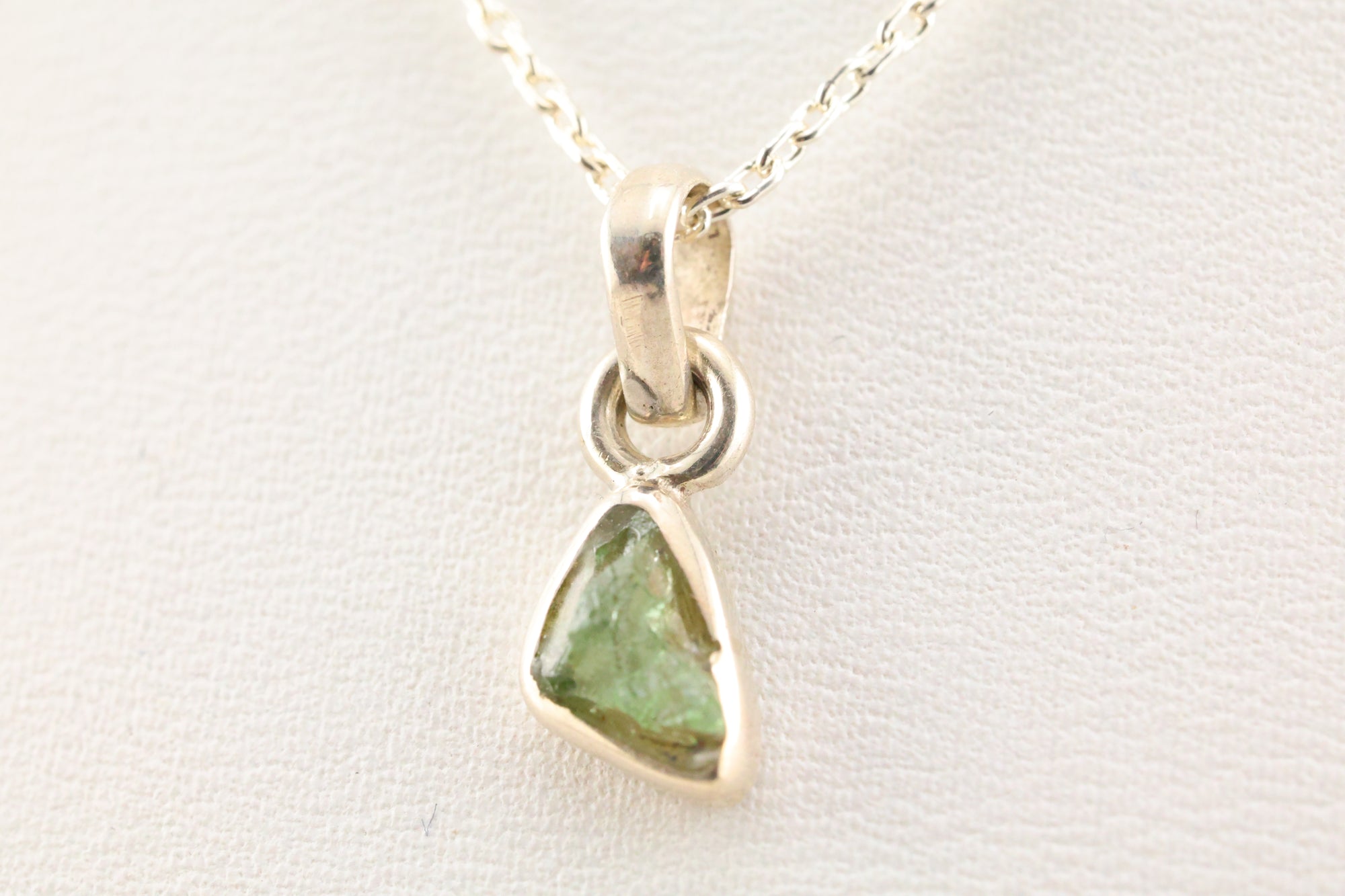 Moldavite Necklace Sterling Silver