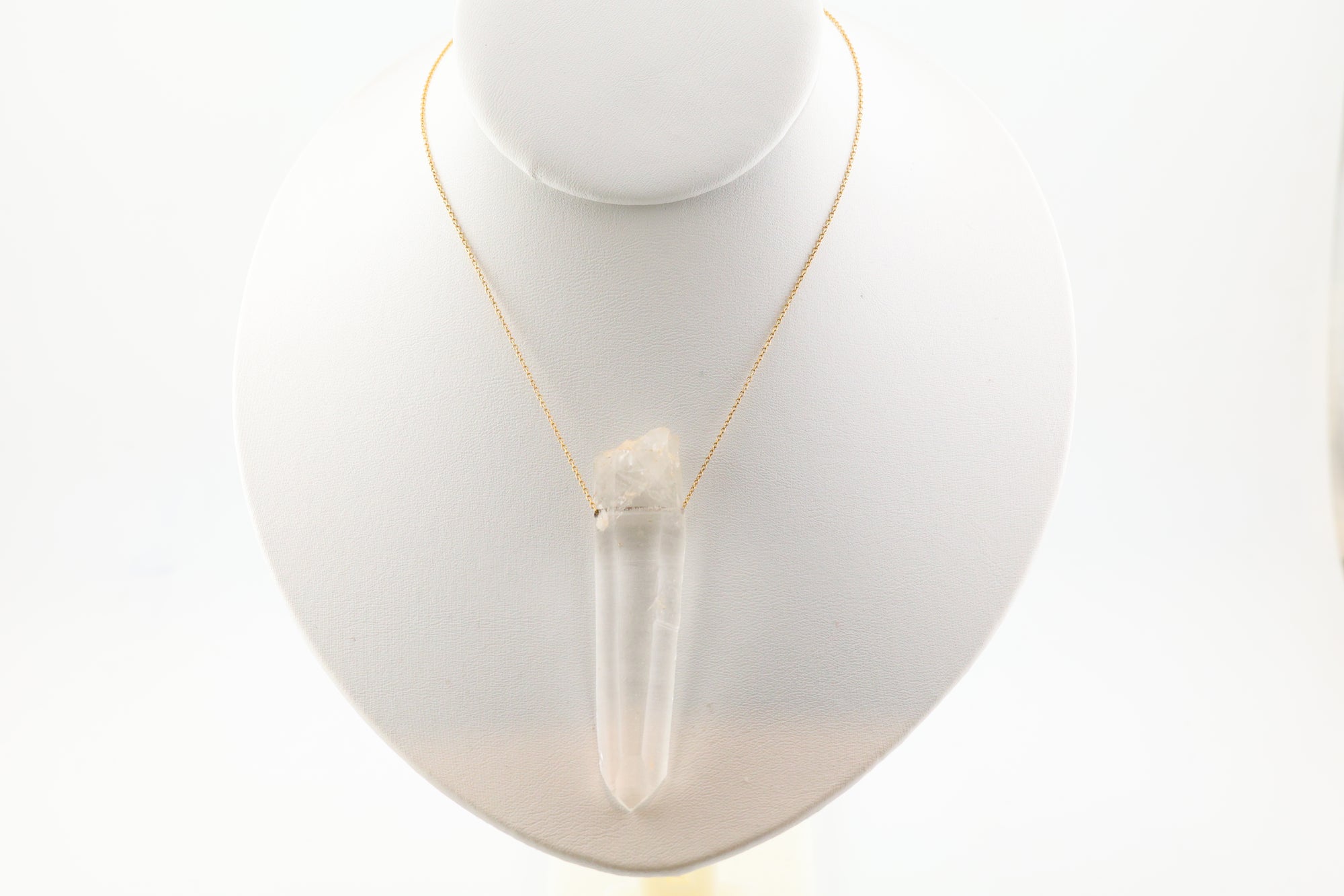 Clear Quartz High Lumerian Necklace on 14k Gold