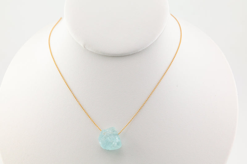 Aquamarine Necklace 14k Gold