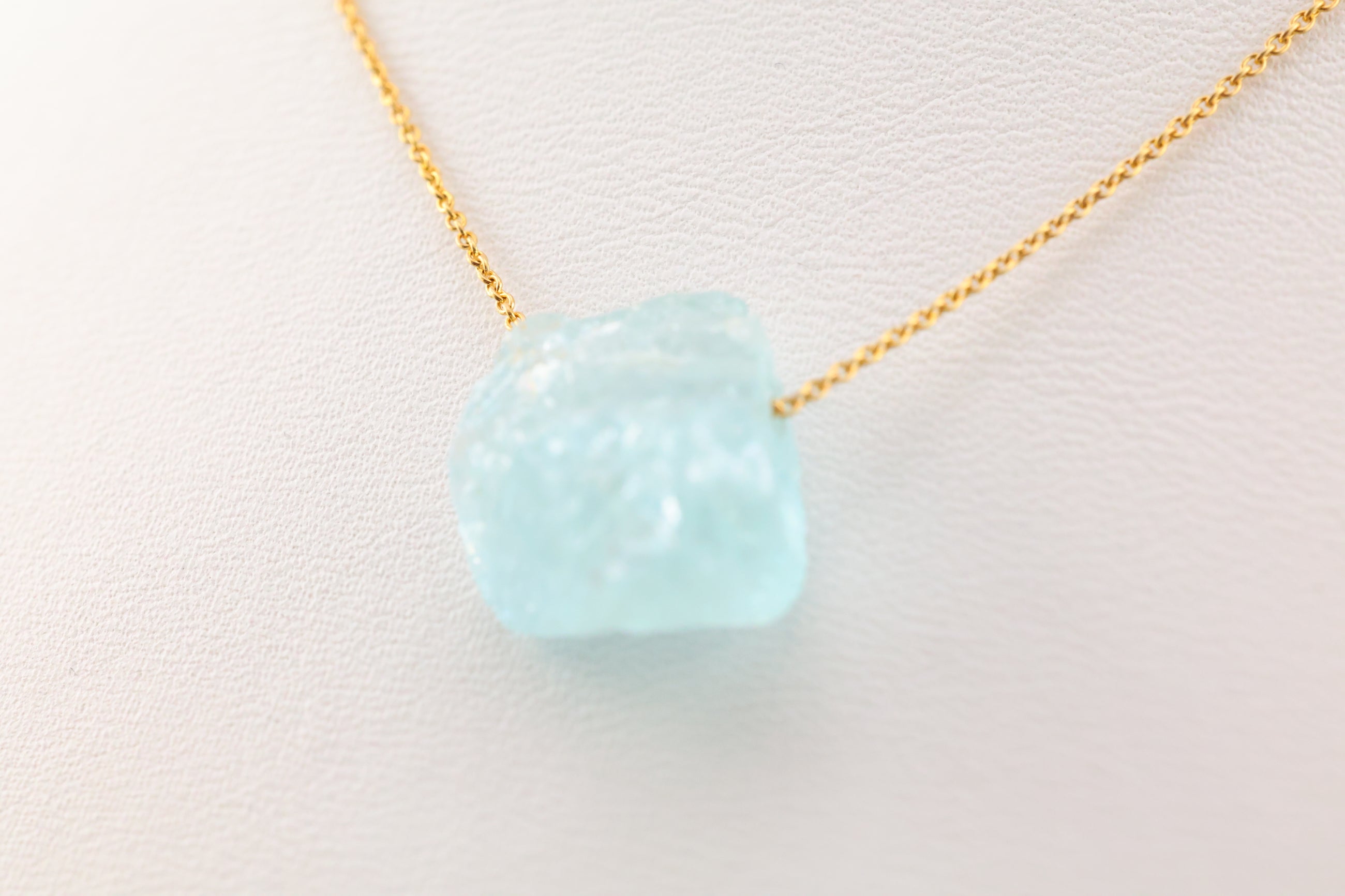 Aquamarine Necklace 14k Gold