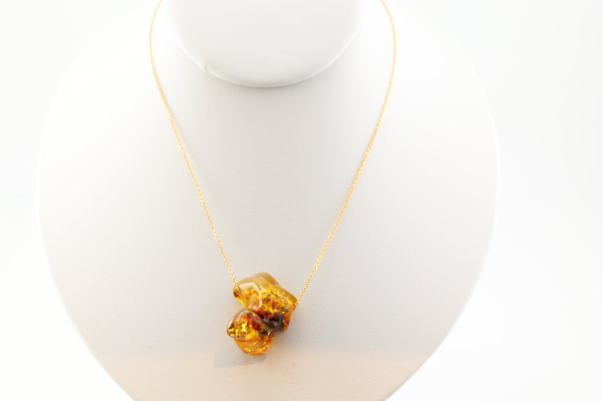 Amber Necklace on 14k Gold 16 inch