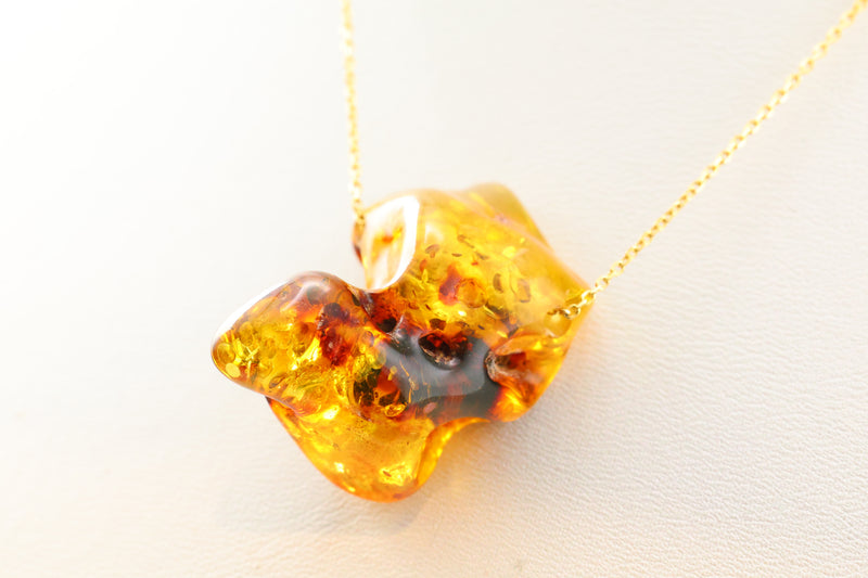 Amber Necklace on 14k Gold 16 inch