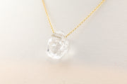 Small Herkimer Diamond Necklace on 14k Gold 16” Chain