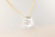 Small Herkimer Diamond Necklace on 14k Gold 16” Chain