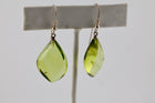 Green Amber Earrings Sterling Silver