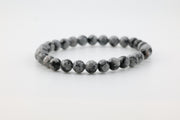 Snowflake Obsidian Bead Bracelet