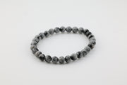 Snowflake Obsidian Bead Bracelet