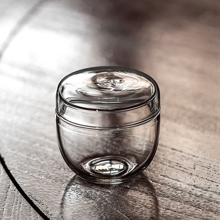Gohobi Japanese-Style Mini Glass Tea Storage Jar: Clear S
