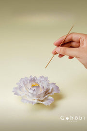 Gohobi Handmade Floral Incense Holder 007 - Purple Peony