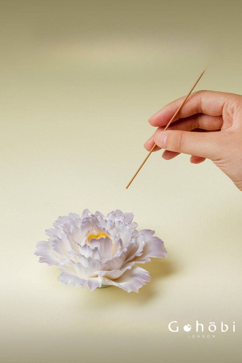 Gohobi Handmade Floral Incense Holder 007 - Purple Peony