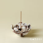 Gohobi Handmade Floral Incense Holder 001 - Lily: Striped Brown