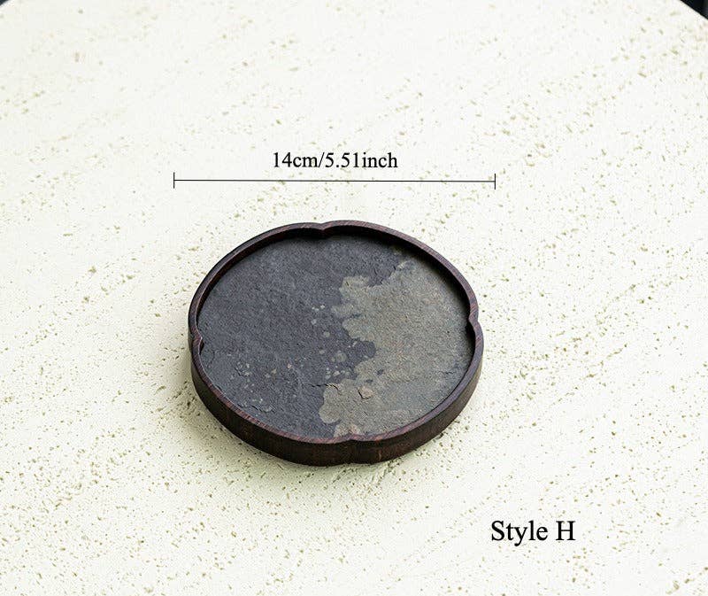 Gohobi Wabi-Sabi Stone Panel Tea Tray: Style H